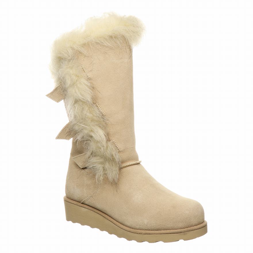 Bearpaw Genevieve Short Boots UK - Women's Boots Beige ||UKADVZ-827||